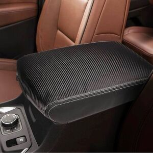 Lincoln Aviator cover Carbon Fiber Style Car Armrest Cover - Black